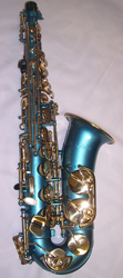 BUY USED CUSTOM TEAL ALPINE ALTO SAXOPHONE AT MUSICALINSTRUMENTHAVEN.COM